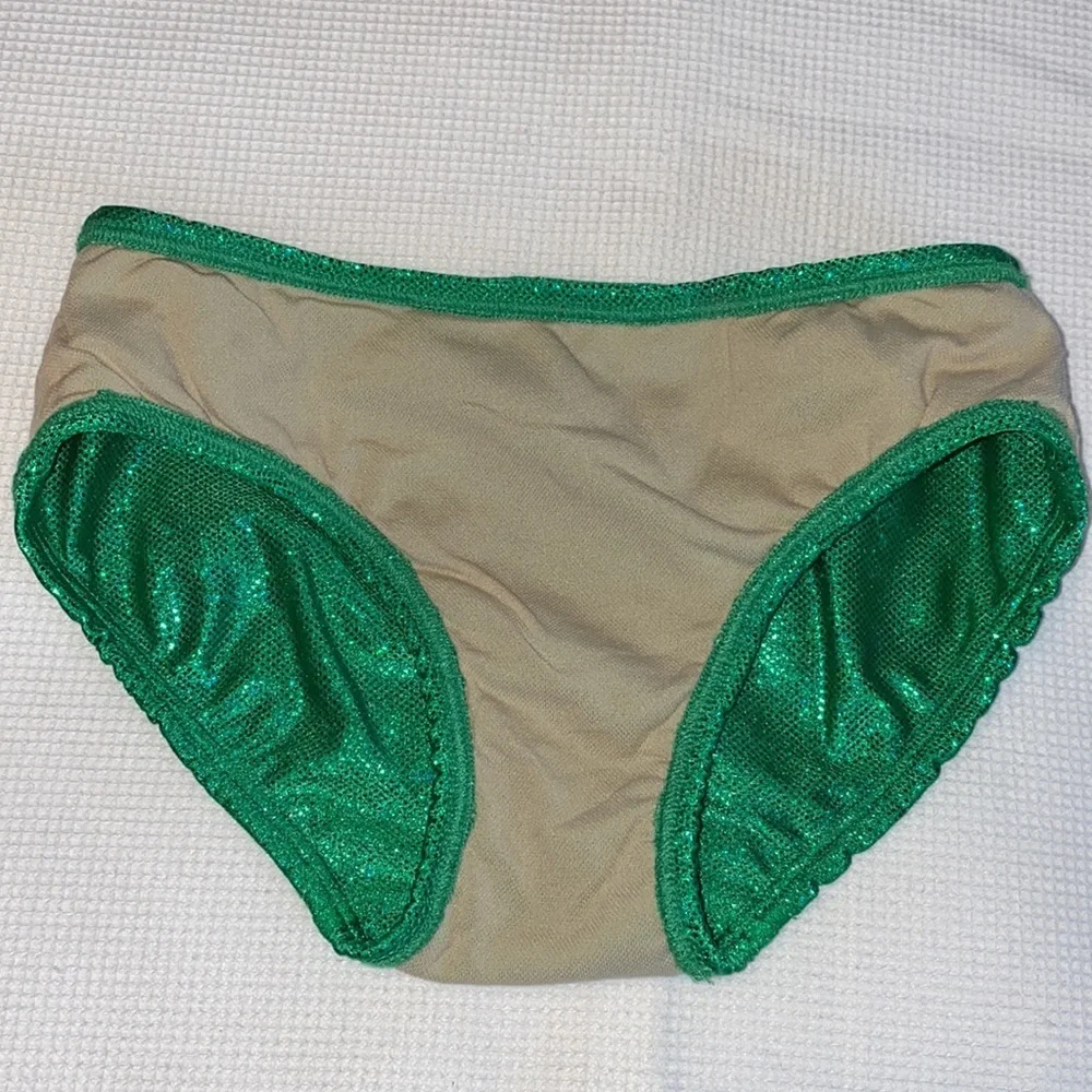 Fin Fun Mermaid Kids Bikini Bottom Holographic Green Size Medium